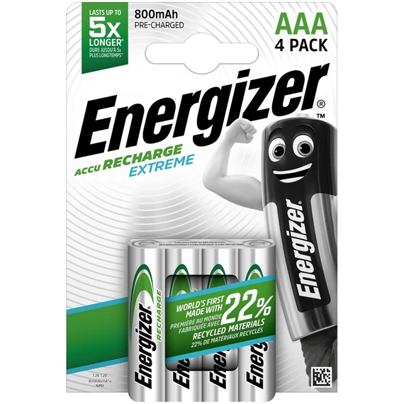Akkumulátor AAA mikro 800mAh Extreme 4 db/csomag, Energizer