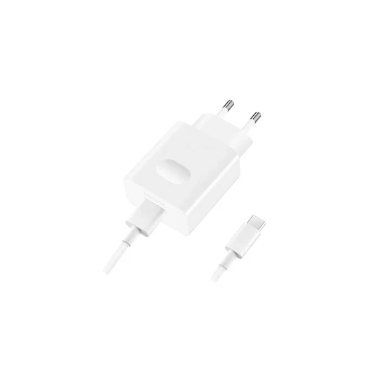 Töltő hálózati HUAWEI USB aljzat (22.5W, gyorstöltő + Type-C kábel) fehér