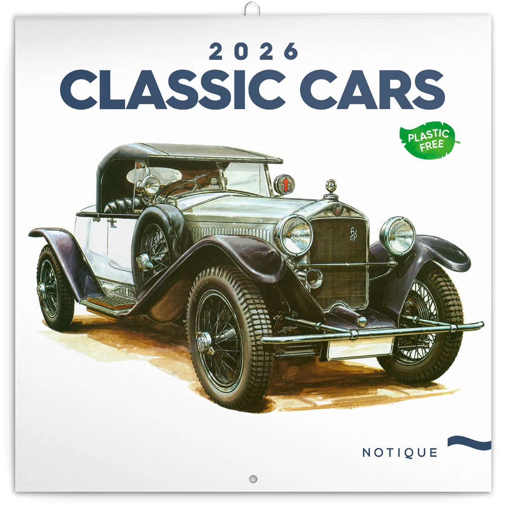 Falinaptár képes lemeznaptár 300x300mm, Classic Cars Realsystem 2026.