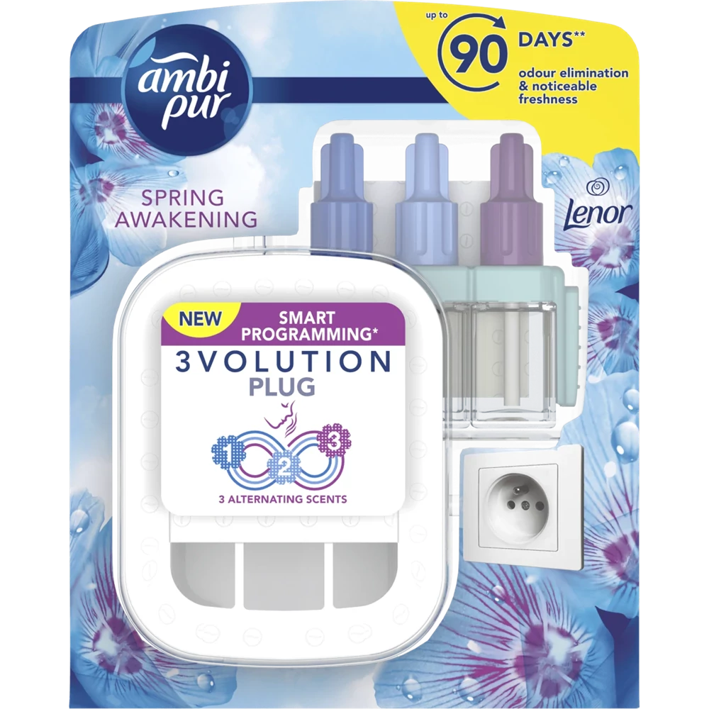 Légfrissítő elektromos kezdőcsomag 20 ml Ambi Pur 3 Volution Lenor Spring