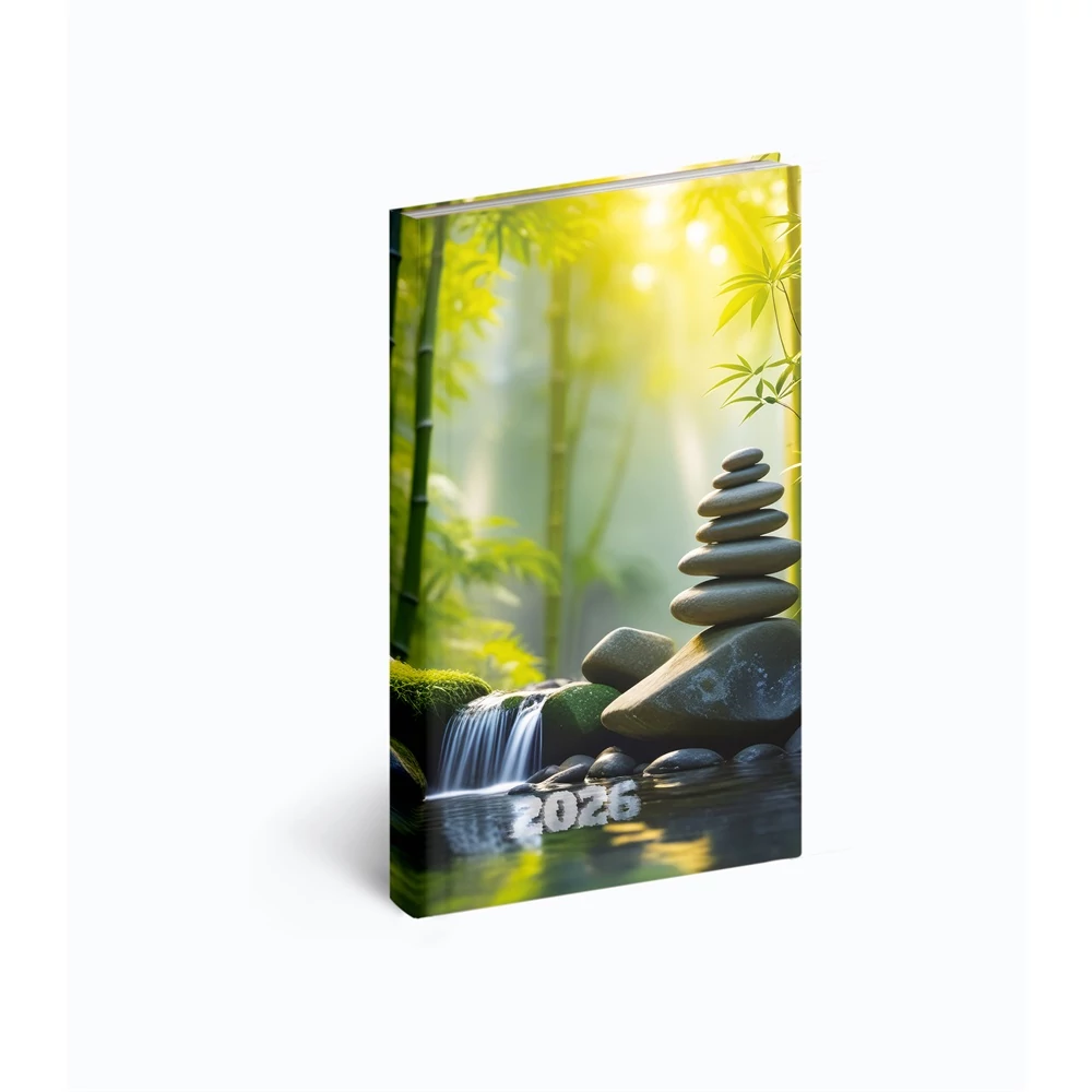 Zsebnaptár álló Picture, fehér lapokkal meditáció Realsystem 2026.